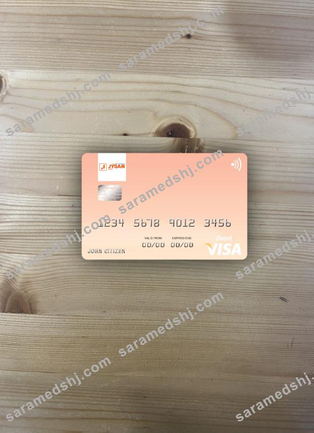 Kazakhstan First Heartland Jýsan Bank visa card photolook fron